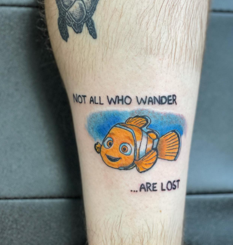 Fish Not All Who Wander Are Lost Tattoo