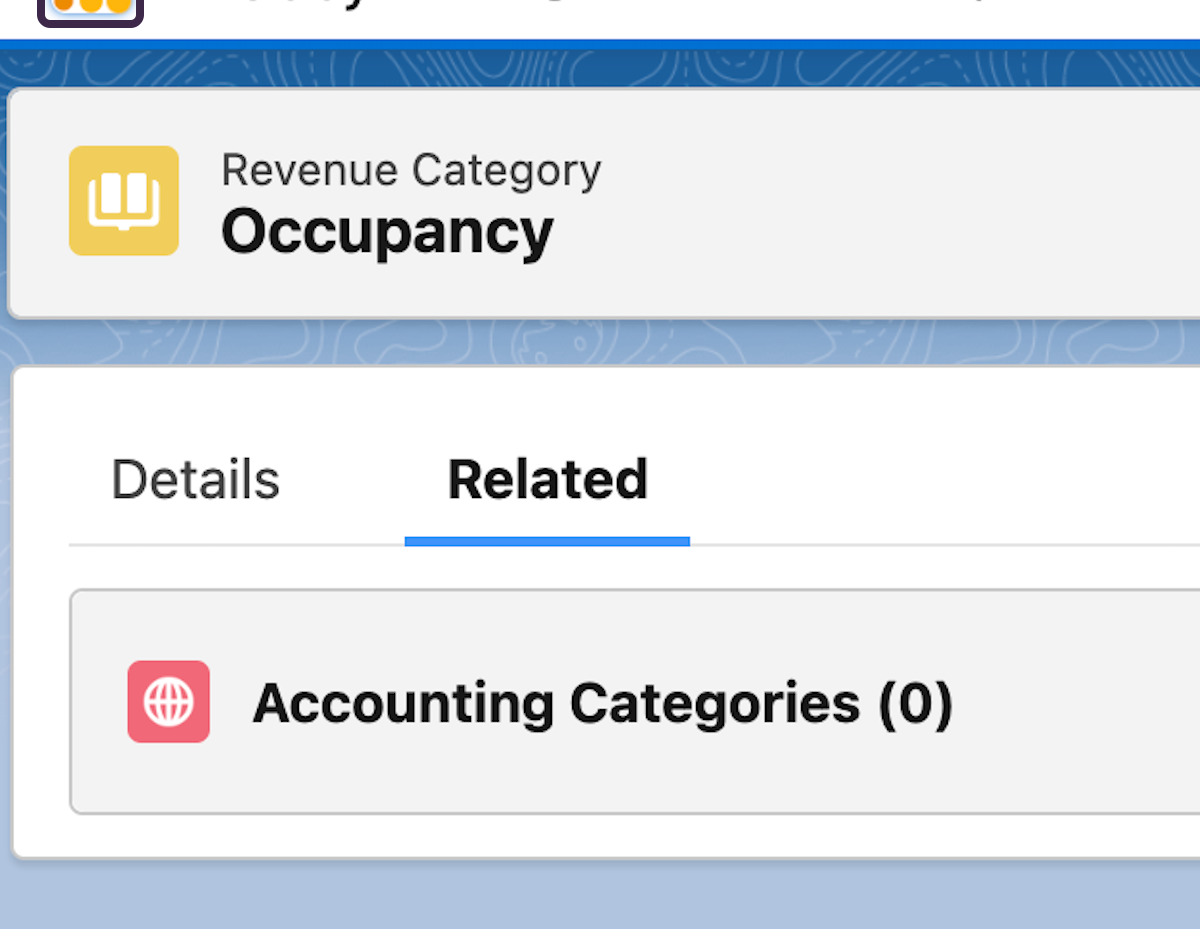 Any accounting categories connected to the revenue category will appear here. These will be shown across all properties. 