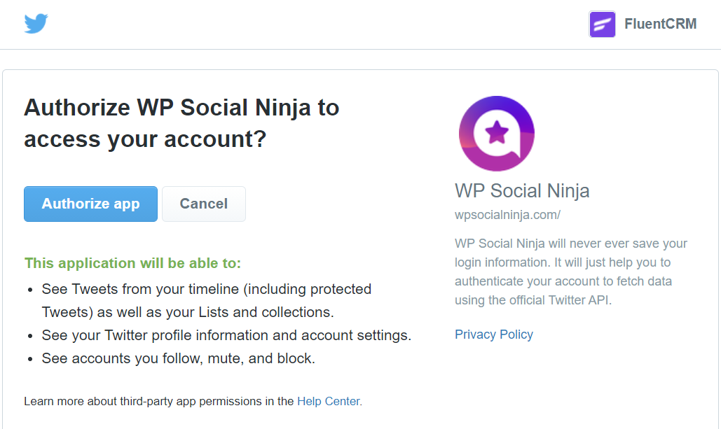 twitter configuration wp social ninja