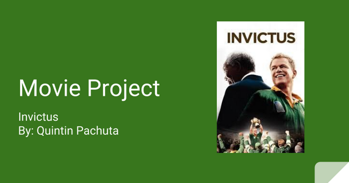 Movie Project Invictus Google Slides