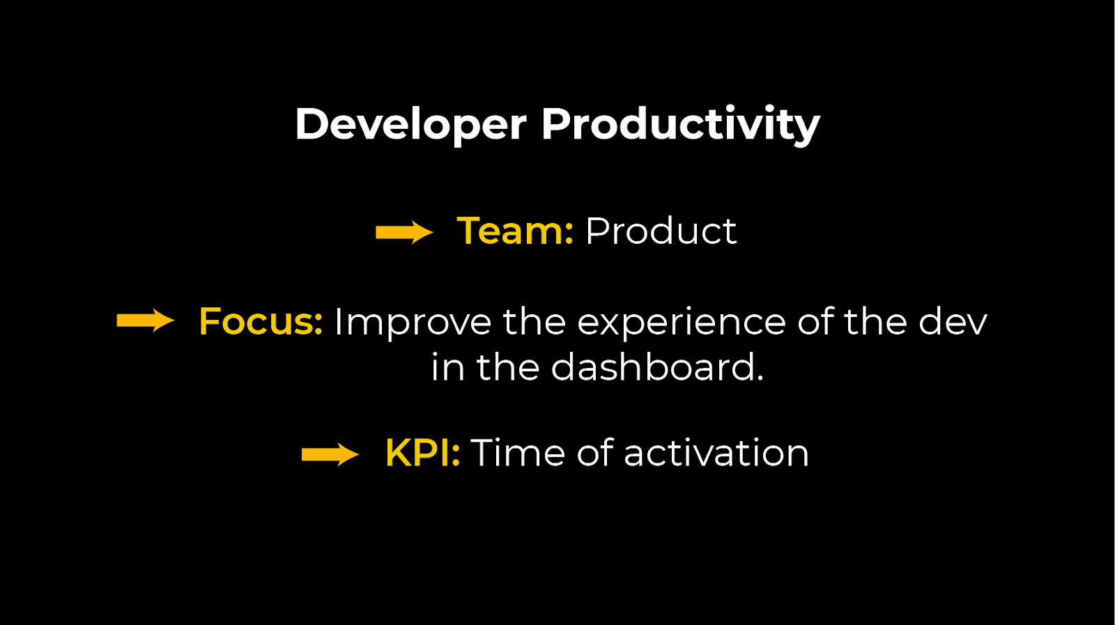 Developer Productivity for activation rate saas
