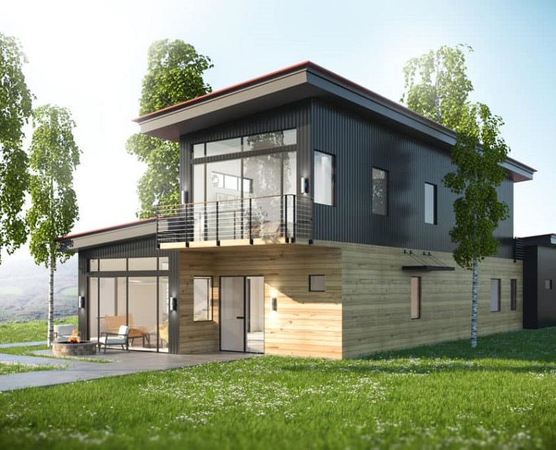 Nhà tiền chế 2 tầng với không gian mở thoáng mát