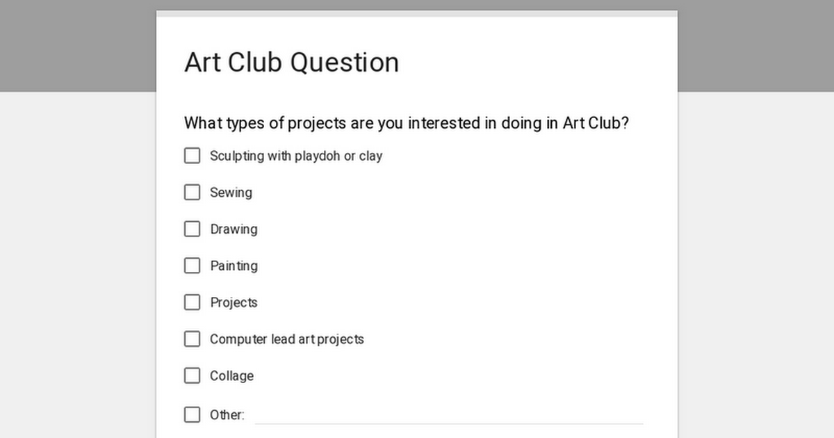 Art Club Question