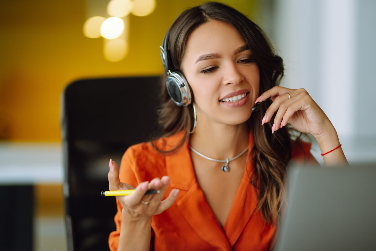 Woman handles customer onboarding at workplace