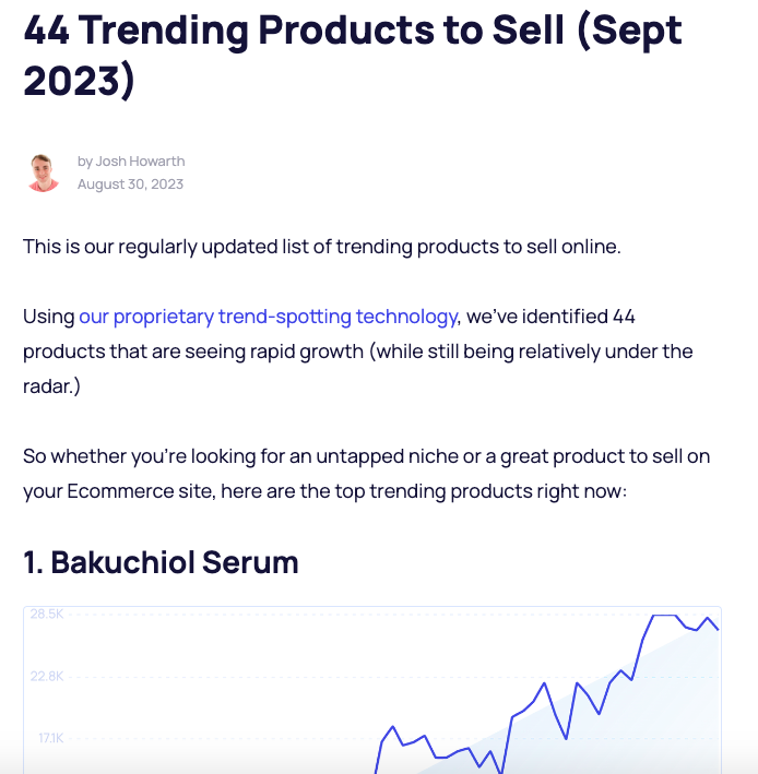 Exploding Topics trend content