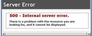 common web error 500 or 500 internal server error