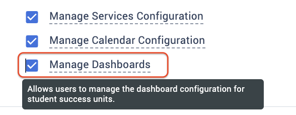 Enable the Dashboard Configuration under Additional Permissions
