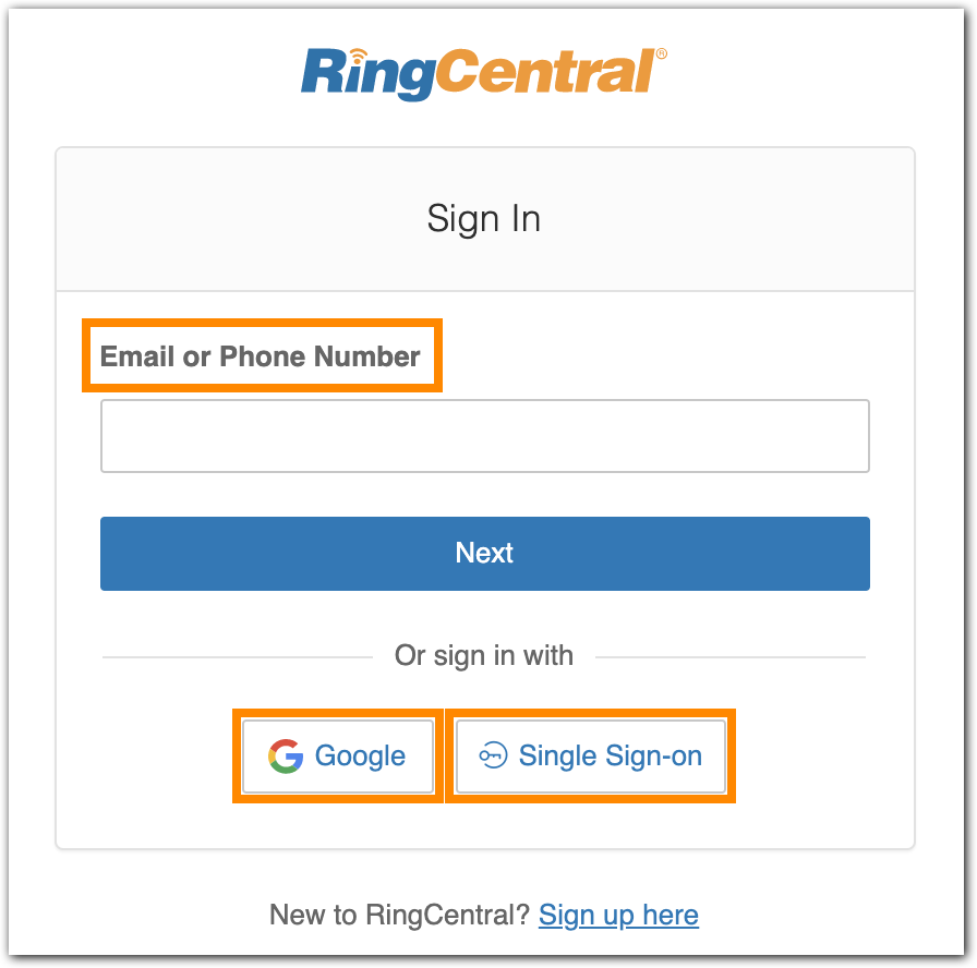 Select your preferred sign-in method 