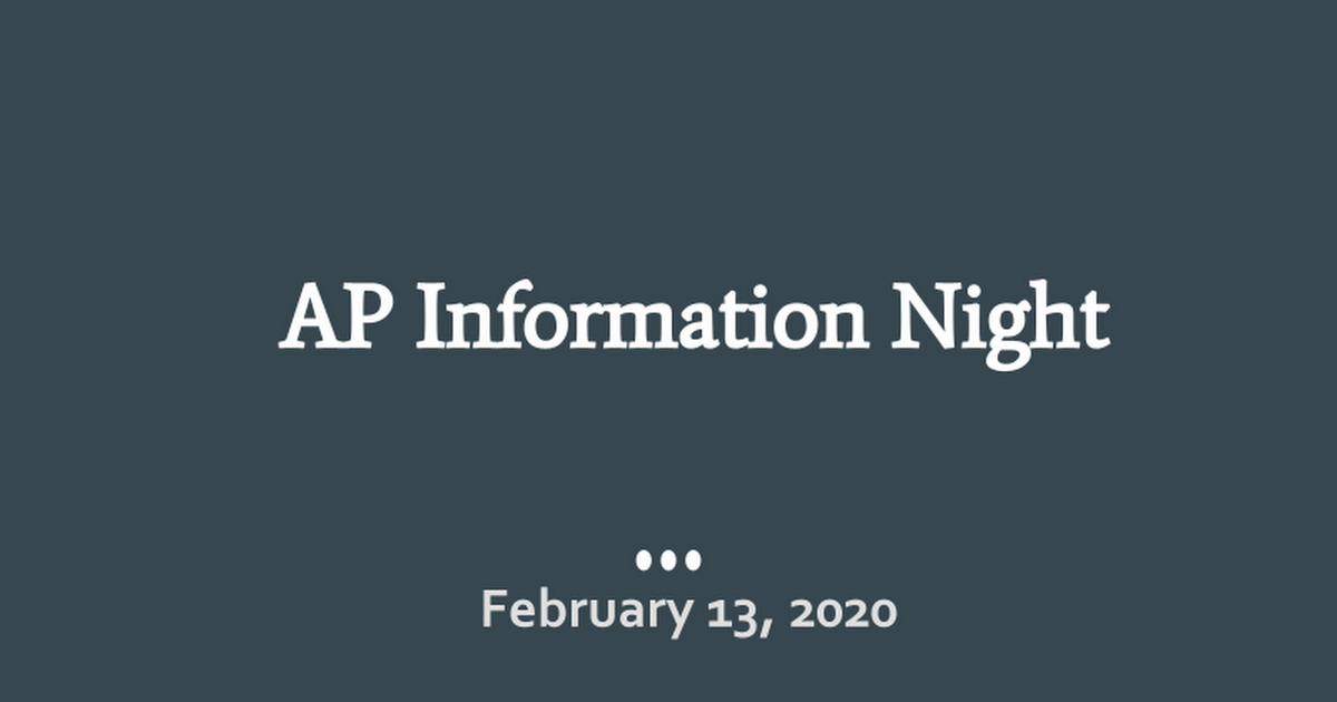 AP Night 2020