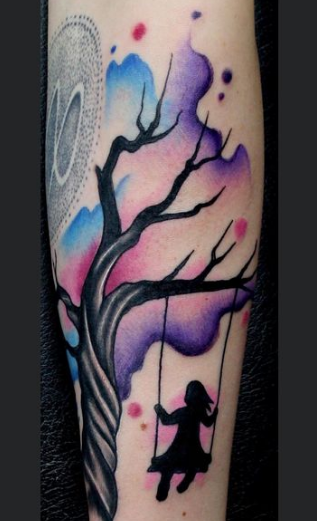 Joy In Tree Tattoo