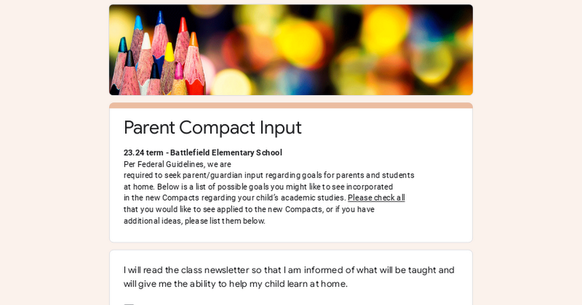 Parent Compact Input