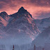 Pink Mountain Landscape Wallpaper for iPhone and Android