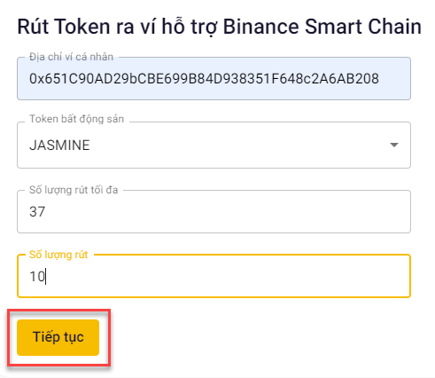 Nộp & rút Token giữa tài khoản Resta và ví trên Binance Smart Chain
