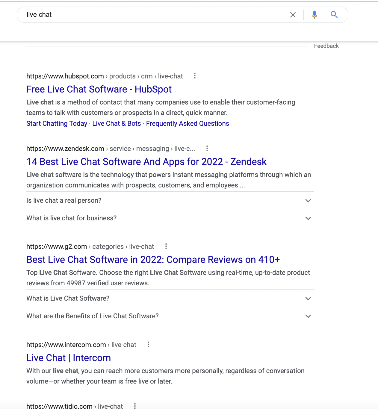 live chat serp