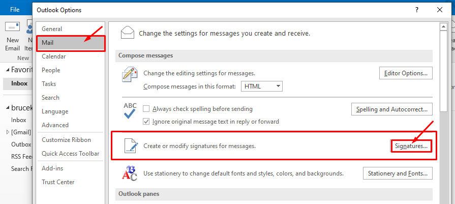 How to add signature in outlook using file