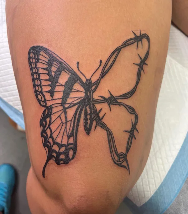 Full picture of the butterfly tattoo