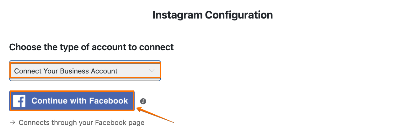 Instagram configuration process