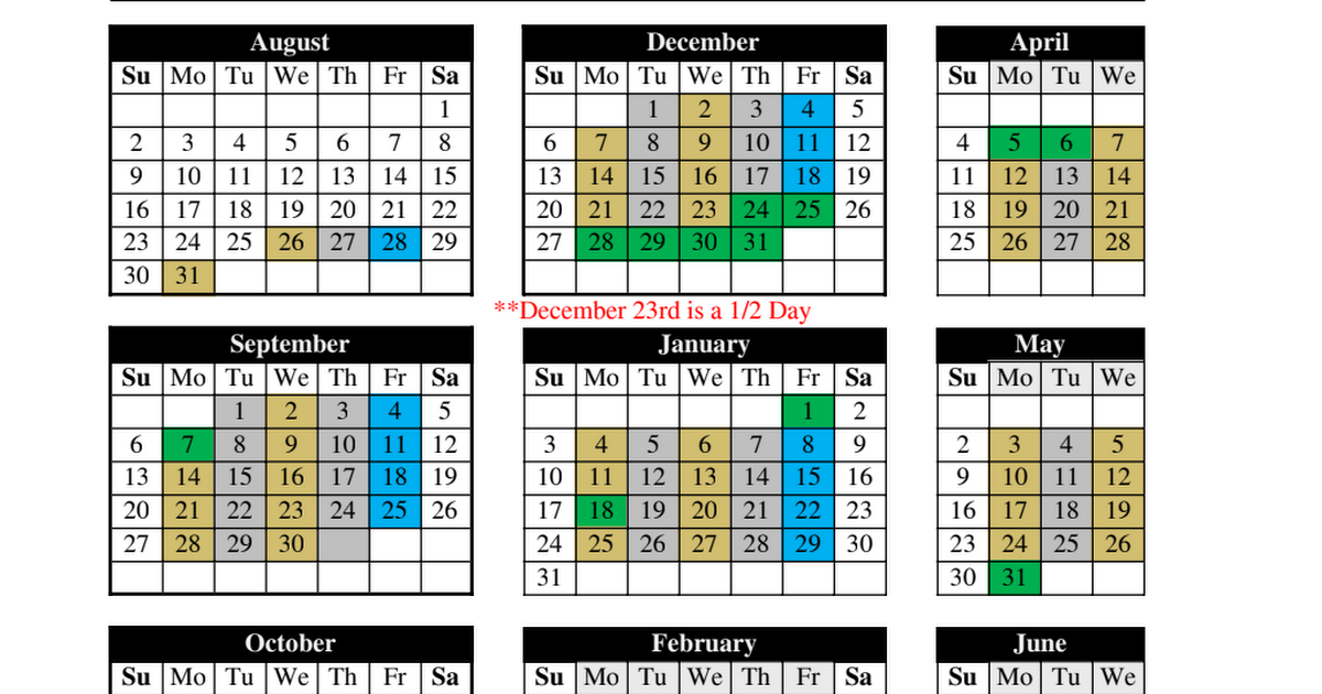 UAMS Hybrid Year Calendar