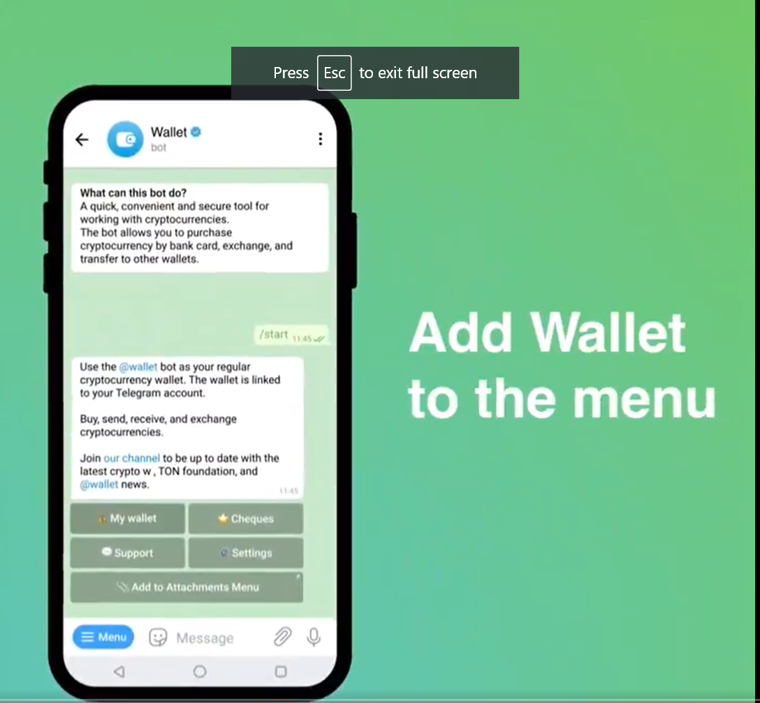Add wallet to the menu