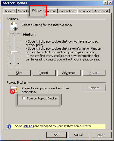 Windows privacy settings screen shot Windows privacy settings screen shot