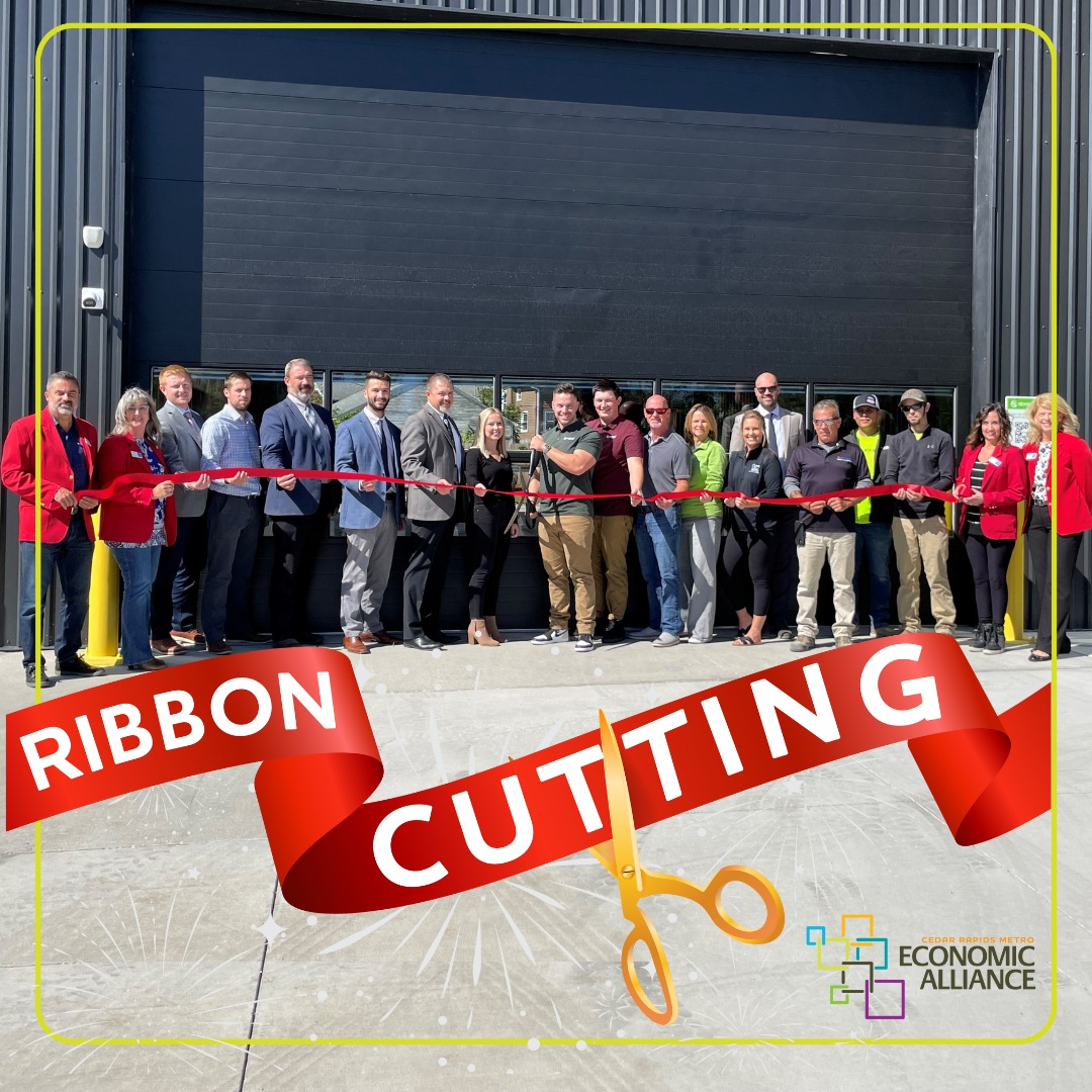 ribbon cutting of the first smart self storage facility in cedar rapids