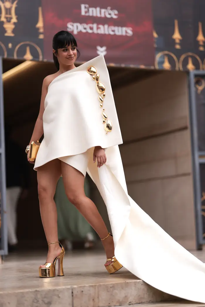 Camilla Cabello brought her A-game to the  Paris Haute Couture Week 2023 with her beautiful dress and gold shoes