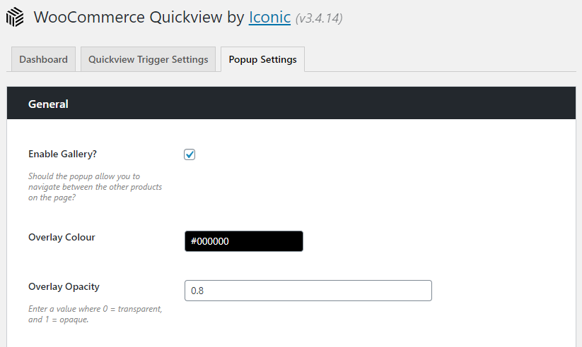 woocommerce lightbox settings