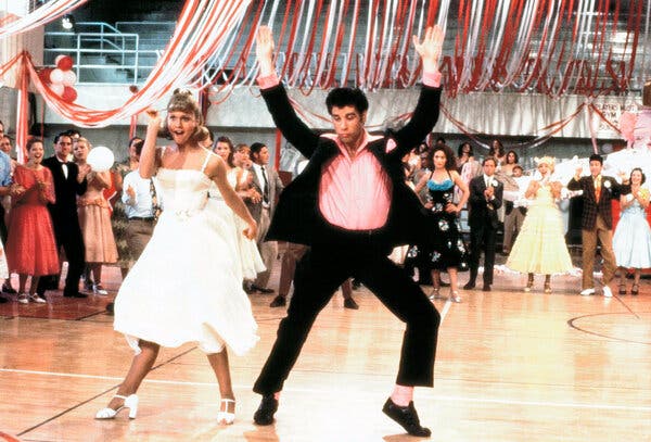 Ms. Newton-John and John Travolta in a scene from “Grease.” It became one of the highest grossing movie musicals ever, besting even “The Sound of Music.”
