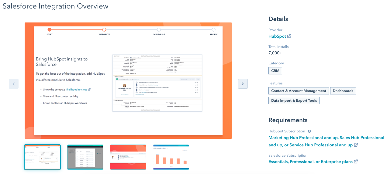 salesforce hubspot的集成