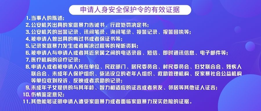 申请人身安全保护令应如何举证