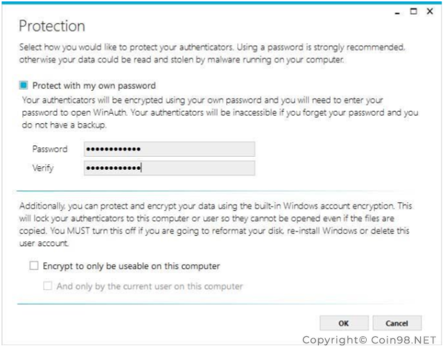 select ok and choose password