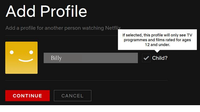kids Netflix profile