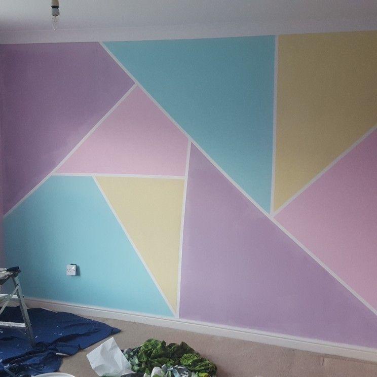 Geometric rainbow  wall colour 