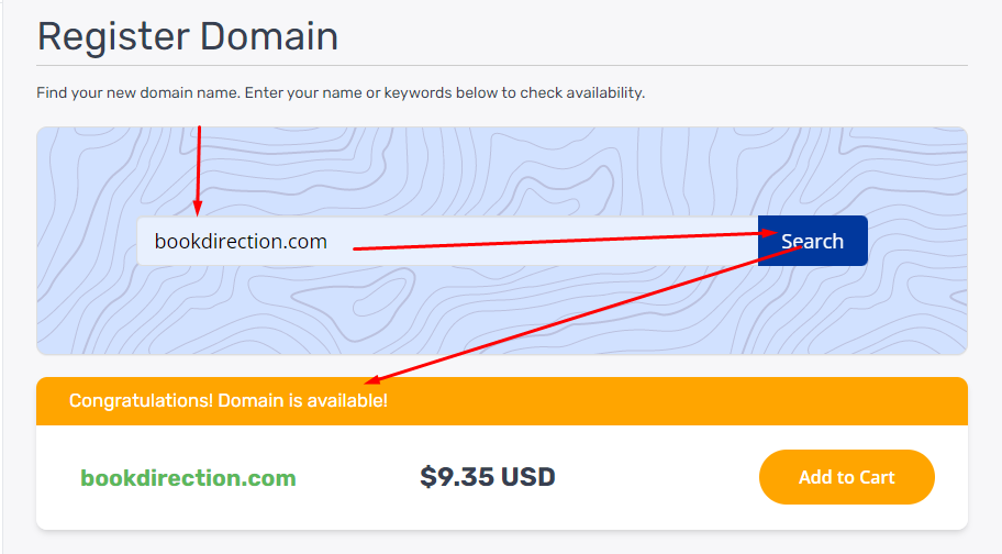 Select the domain name for your website 