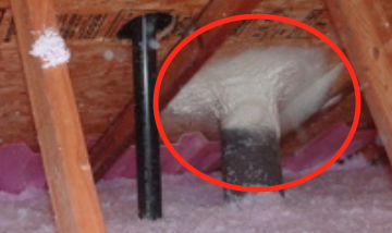 Exhaust vent sealed with high performance closed cell insulation