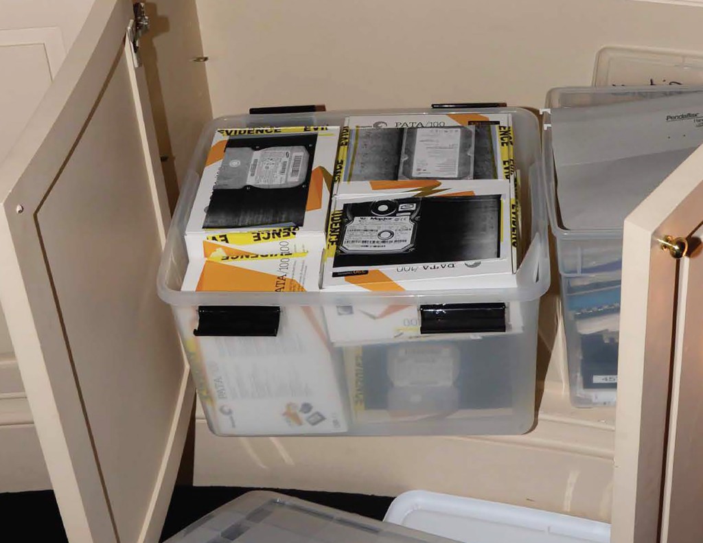 Hard drives found during the raid of Epstein's apartment.
