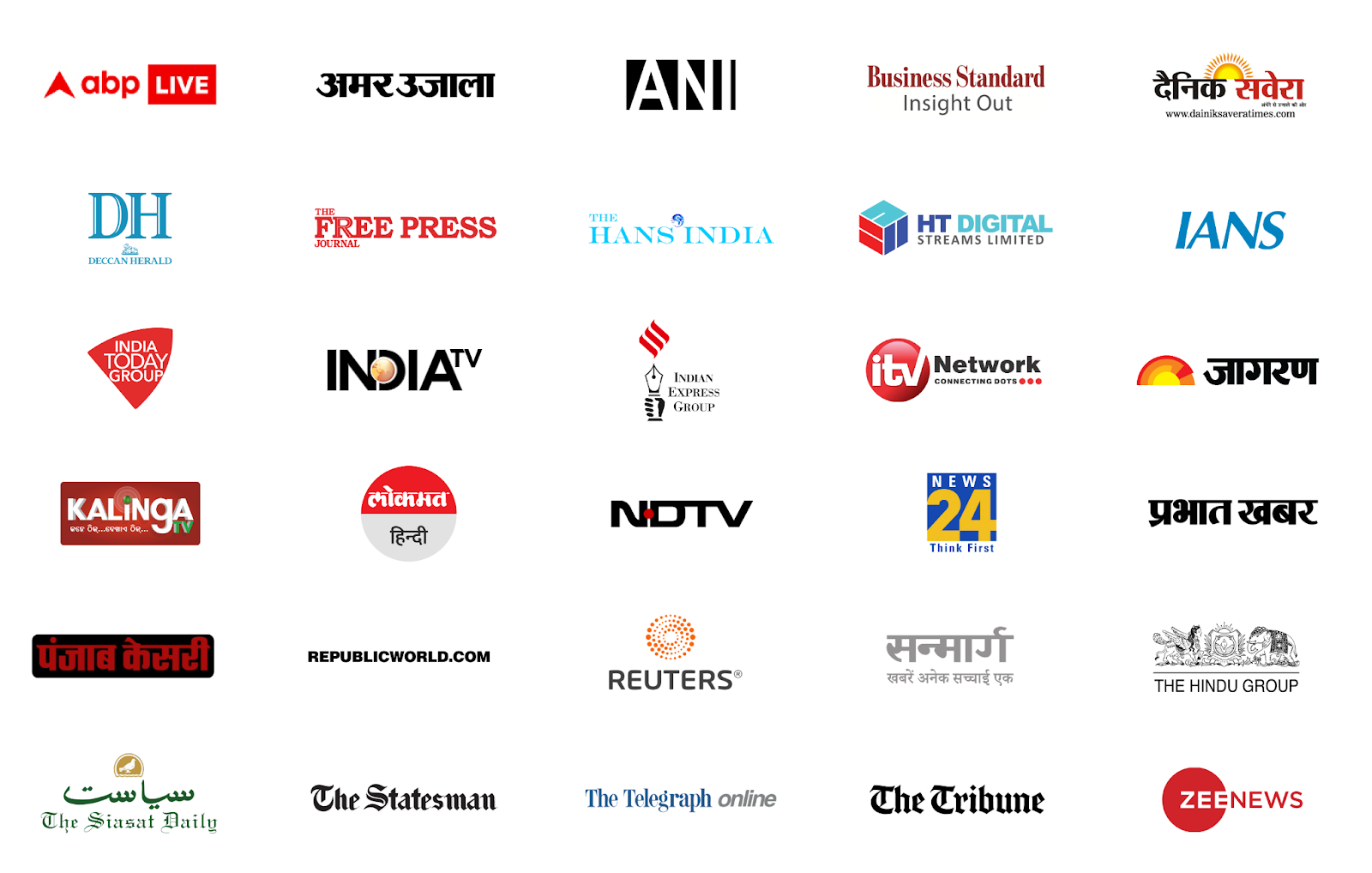 Our current Indian news partners for Google News Showcase