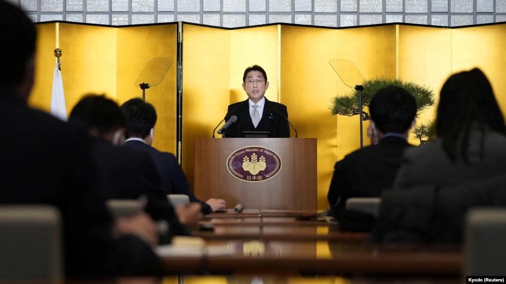 Thủ tướng Nhật Bản Fumio Kishida trong một cuộc họp báo hôm 4/1/2023.