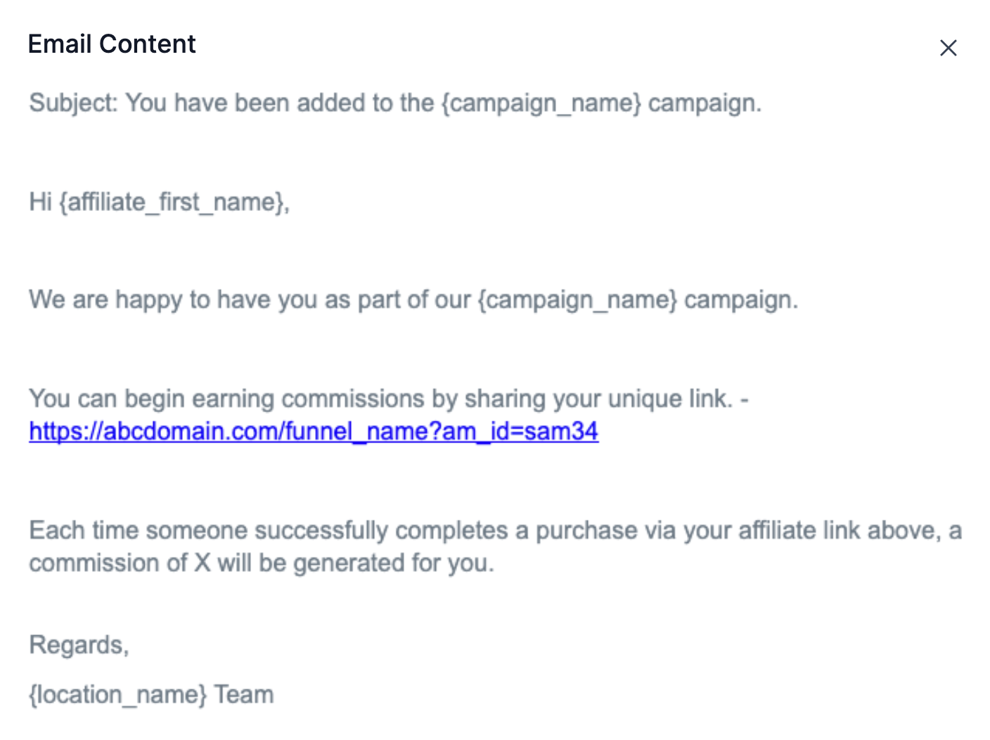 campaign email template