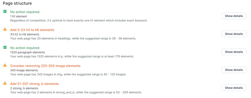 On-page SEO analysis