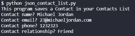 entries to add to contact list python