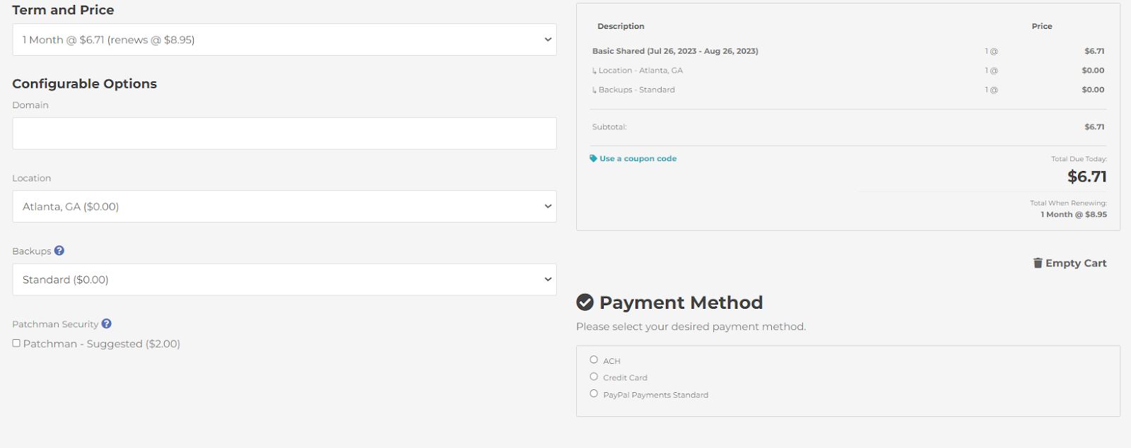 KnownHost - Payment method