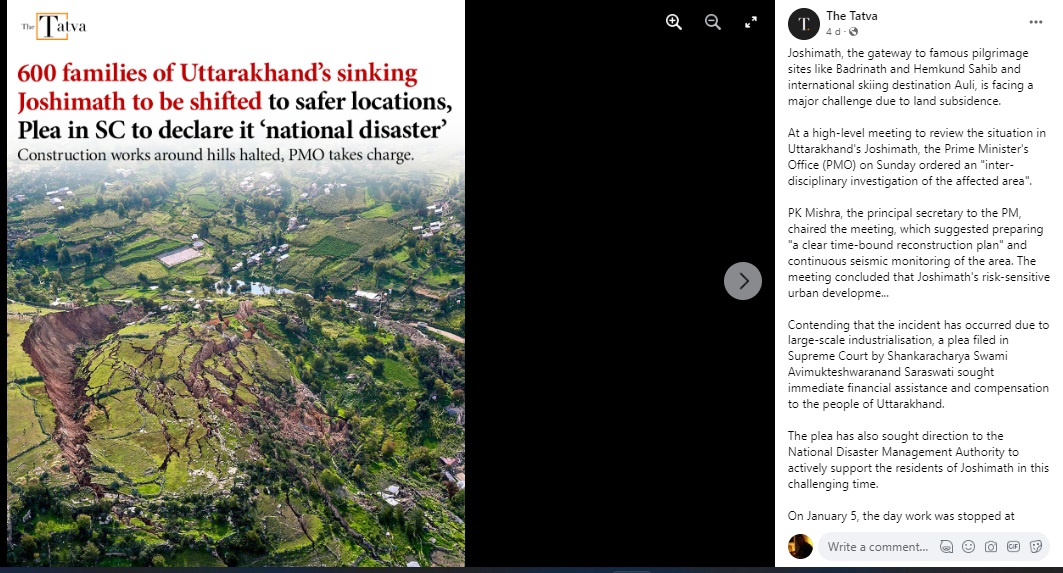 Viral image of land with giants cracks and crevices is from Peru, not Joshimath
