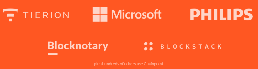 Tierion Chainpoint partnerships