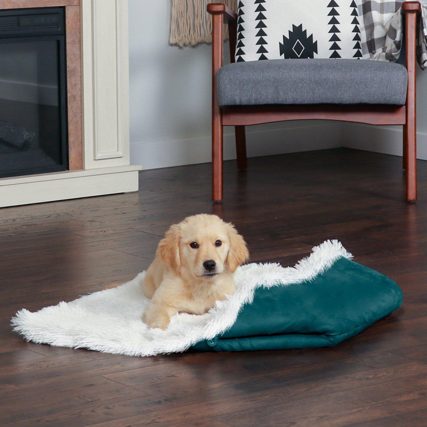 FURHAVEN Self-Warming Convertible Cuddle Mat Bolster Cat & Dog Bed, Spruce,  Large - Chewy.com