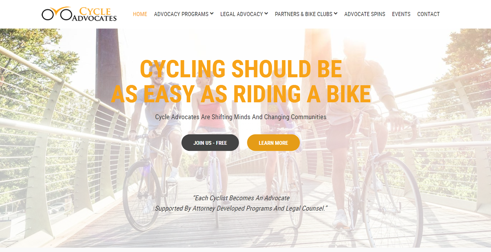 A biking a cycling advocate website