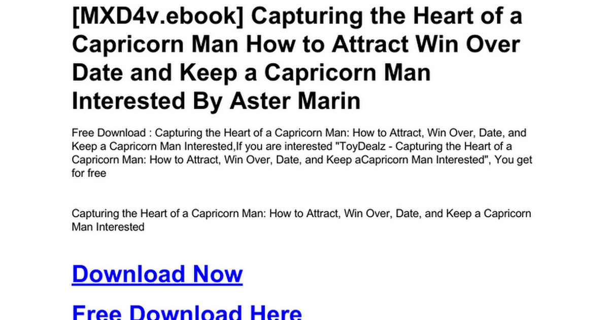 A capricorn winning heart man of the 10 Tips