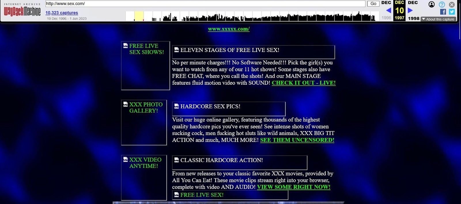 Сайт в 1997 році