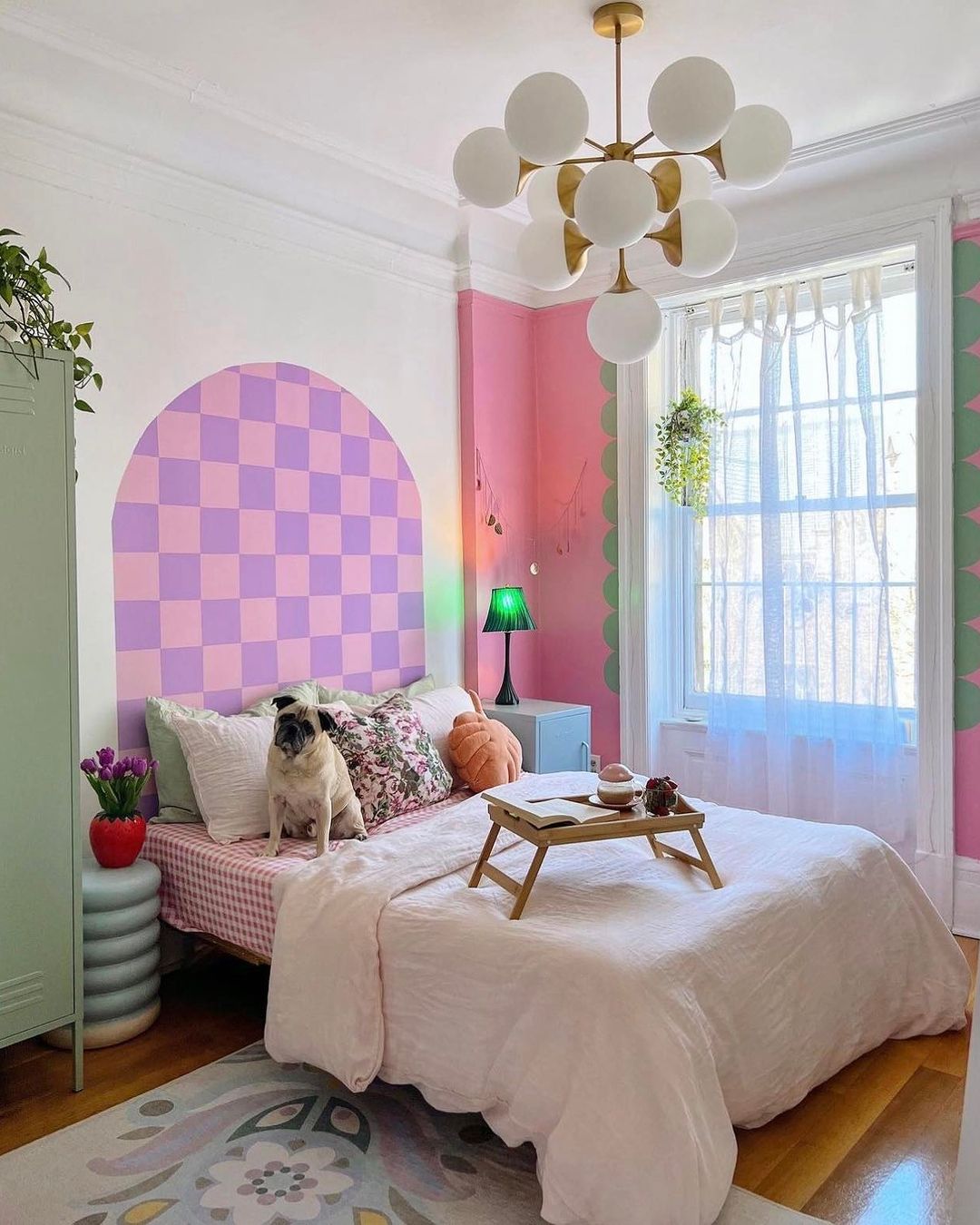 Colorful Aesthetics With Pastel Walls And Layer Area Rug