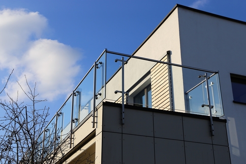 Balcony with Stainless Steel Pipes and Glass